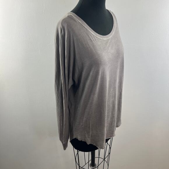 Tyler Jacobs For Feel The Piece Gray Top Cotton Round Neck Back Fringe Size XS/S - Picture 5 of 9